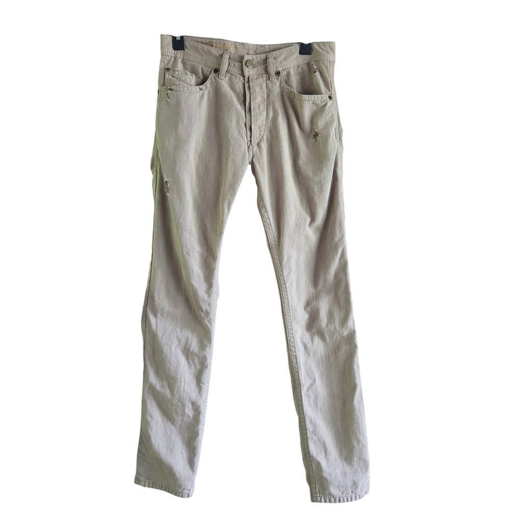 Diesel Braddom Regular Slim-Carrot Jeans Tan Herringbone Wash 0811C Mens 27x30